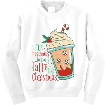 It's Beginning To Look A Latte Like Christmas Kids Sweatshirt