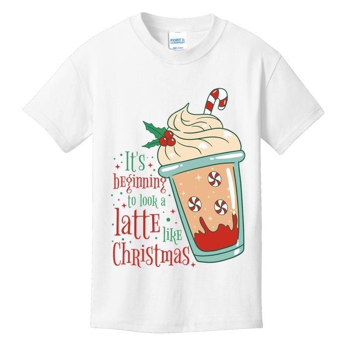 It's Beginning To Look A Latte Like Christmas Kids T-Shirt