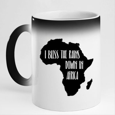 I Bless The Rains Down In Africa 11oz Black Color Changing Mug