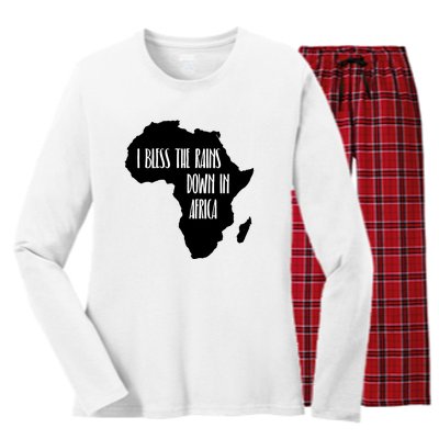 I Bless The Rains Down In Africa Women's Long Sleeve Flannel Pajama Set 