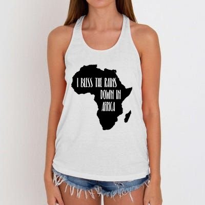 I Bless The Rains Down In Africa Women's Knotted Racerback Tank