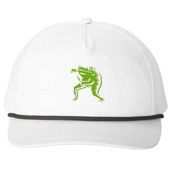 I Beg To Differ Frog Japanese Snapback Five-Panel Rope Hat