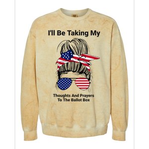 I'll Be Taking My Thoughts And Prayers To The Ballot Box Colorblast Crewneck Sweatshirt