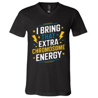 I Bring That Extra Chromosome Down Syndrome Awareness V-Neck T-Shirt