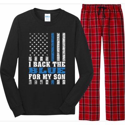 I Back The Blue For My Son Proud Police Mom Dad Parents Gift Great Gift Long Sleeve Pajama Set