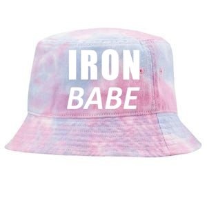 Iron Babe Triathlon Mom Wife Mothers Day Mother Funny Gift Tie-Dyed Bucket Hat