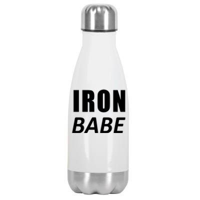 Iron Babe Triathlon Mom Wife Mothers Day Mother Funny Gift Stainless Steel Insulated Water Bottle