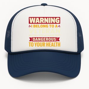 I Belong To A Veteran Wife Friend Meaningful Gift Trucker Hat