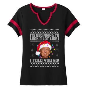 Its Beginning To Look A Like I Told You So Ugly Christmas Ladies Halftime Notch Neck Tee