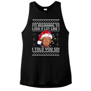 Its Beginning To Look A Like I Told You So Ugly Christmas Ladies PosiCharge Tri-Blend Wicking Tank