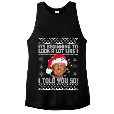 Its Beginning To Look A Like I Told You So Ugly Christmas Ladies PosiCharge Tri-Blend Wicking Tank