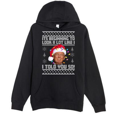 Its Beginning To Look A Like I Told You So Ugly Christmas Premium Pullover Hoodie