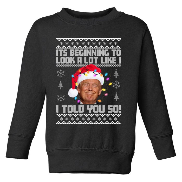 Its Beginning To Look A Like I Told You So Ugly Christmas Toddler Sweatshirt