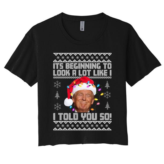 Its Beginning To Look A Like I Told You So Ugly Christmas Crop Top