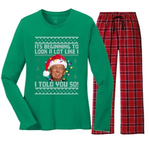 Its Beginning To Look A Like I Told You So Ugly Christmas Women's Long Sleeve Flannel Pajama Set 