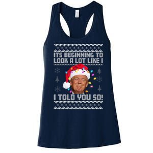 Its Beginning To Look A Like I Told You So Ugly Christmas Women's Racerback Tank