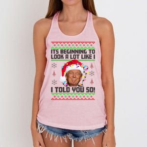 Its Beginning To Look A Like I Told You So Ugly Christmas Women's Knotted Racerback Tank