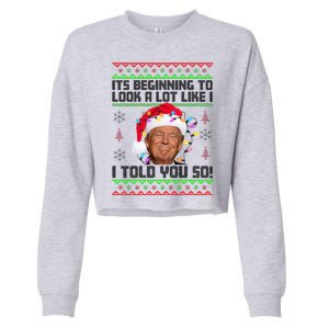 Its Beginning To Look A Like I Told You So Ugly Christmas Cropped Pullover Crew