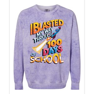 I Blasted Through 100 Days Of School Rocket Fun Teacher Colorblast Crewneck Sweatshirt