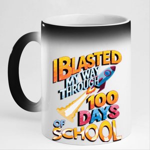 I Blasted Through 100 Days Of School Rocket Fun Teacher 11oz Black Color Changing Mug