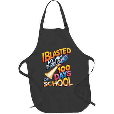 I Blasted Through 100 Days Of School Rocket Fun Teacher Full-Length Apron With Pockets