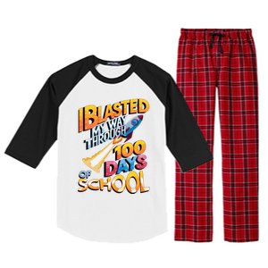 I Blasted Through 100 Days Of School Rocket Fun Teacher Raglan Sleeve Pajama Set