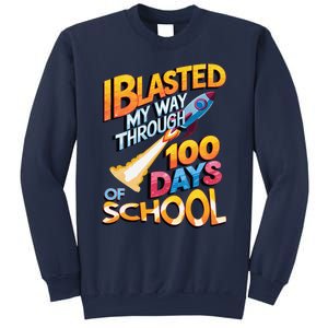 I Blasted Through 100 Days Of School Rocket Fun Teacher Sweatshirt