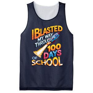 I Blasted Through 100 Days Of School Rocket Fun Teacher Mesh Reversible Basketball Jersey Tank