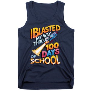 I Blasted Through 100 Days Of School Rocket Fun Teacher Tank Top