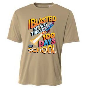 I Blasted Through 100 Days Of School Rocket Fun Teacher Cooling Performance Crew T-Shirt