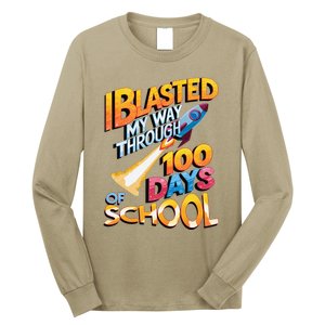 I Blasted Through 100 Days Of School Rocket Fun Teacher Long Sleeve Shirt