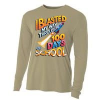 I Blasted Through 100 Days Of School Rocket Fun Teacher Cooling Performance Long Sleeve Crew