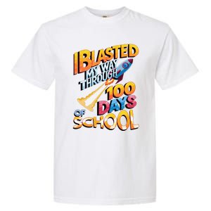 I Blasted Through 100 Days Of School Rocket Fun Teacher Garment-Dyed Heavyweight T-Shirt