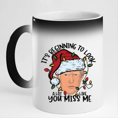 Its Beginning To Look A Lot Like You Miss Me Trump 11oz Black Color Changing Mug