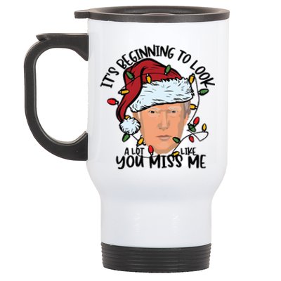 Its Beginning To Look A Lot Like You Miss Me Trump Stainless Steel Travel Mug