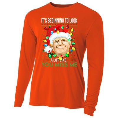 Its Beginning To Look A Lot Like You Miss Me Trump Christmas Cool Gift Cooling Performance Long Sleeve Crew