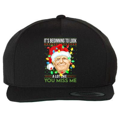 Its Beginning To Look A Lot Like You Miss Me Trump Christmas Cool Gift Wool Snapback Cap