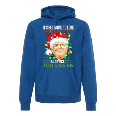 Its Beginning To Look A Lot Like You Miss Me Trump Christmas Cool Gift Premium Hoodie