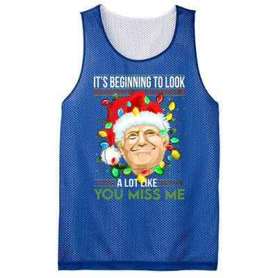 Its Beginning To Look A Lot Like You Miss Me Trump Christmas Cool Gift Mesh Reversible Basketball Jersey Tank