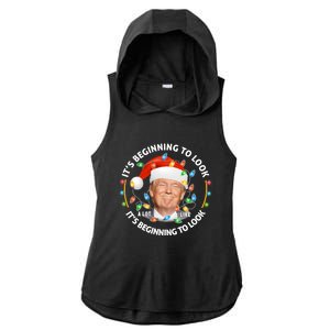 It's Beginning To Look A Lot Like I Told You So Trump Xmas Gift Ladies PosiCharge Tri-Blend Wicking Draft Hoodie Tank