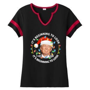 It's Beginning To Look A Lot Like I Told You So Trump Xmas Gift Ladies Halftime Notch Neck Tee