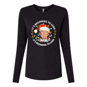 It's Beginning To Look A Lot Like I Told You So Trump Xmas Gift Womens Cotton Relaxed Long Sleeve T-Shirt