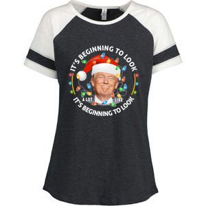 It's Beginning To Look A Lot Like I Told You So Trump Xmas Gift Enza Ladies Jersey Colorblock Tee