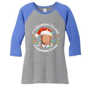 It's Beginning To Look A Lot Like I Told You So Trump Xmas Gift Women's Tri-Blend 3/4-Sleeve Raglan Shirt