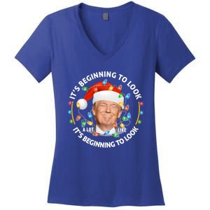 It's Beginning To Look A Lot Like I Told You So Trump Xmas Gift Women's V-Neck T-Shirt