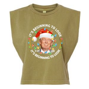 It's Beginning To Look A Lot Like I Told You So Trump Xmas Gift Garment-Dyed Women's Muscle Tee