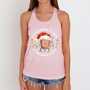 It's Beginning To Look A Lot Like I Told You So Trump Xmas Gift Women's Knotted Racerback Tank