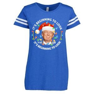 It's Beginning To Look A Lot Like I Told You So Trump Xmas Gift Enza Ladies Jersey Football T-Shirt