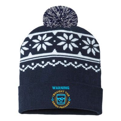 I Bought The Drink Package Cruise Ship Highball & Anchor USA-Made Snowflake Beanie