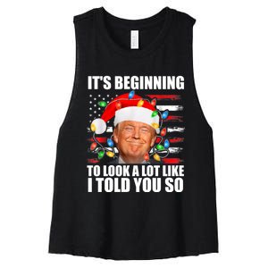 ItS Beginning To Look A Lot Like I Told You So Trump 2024 Xmas Christmas Women's Racerback Cropped Tank